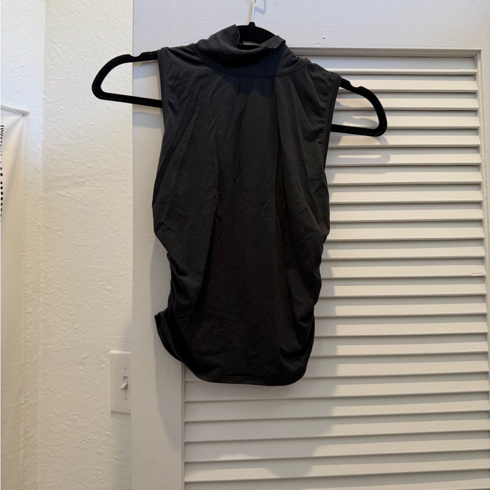 cropped ruched turtleneck tank